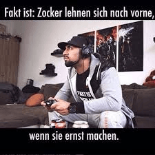 Zocker lehnen sich nach vorne logo